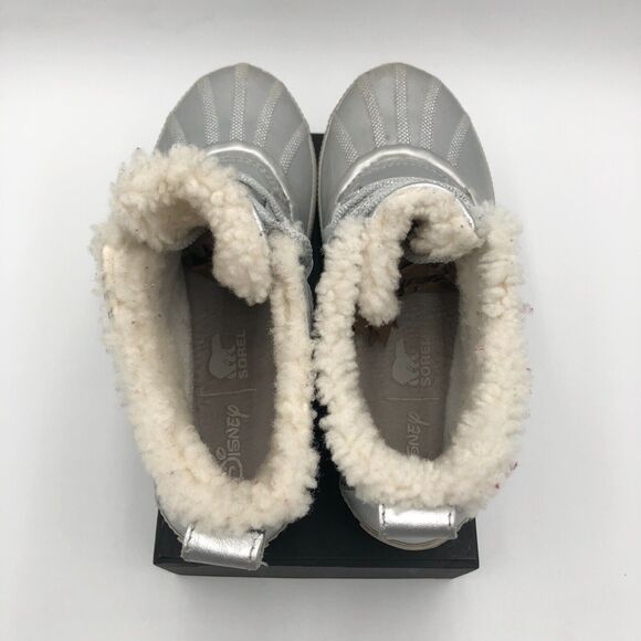 Sorel Silver Ankle Boots Disney Frozen Women’s 9 Waterproof Hiking shoes sparkly - Picture 14 of 16